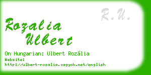 rozalia ulbert business card