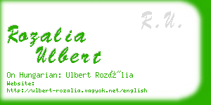 rozalia ulbert business card
